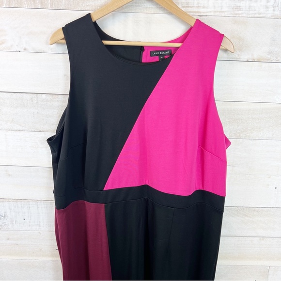 Lane Bryant Colorblock Sheath Dress Plus Size 20 Stretch Slit New - Picture 4 of 16